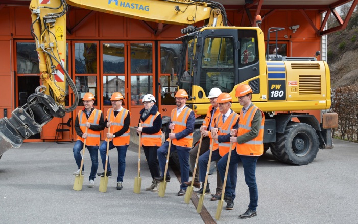 Ground-breaking ceremony for the administration building of Appenzell Railways